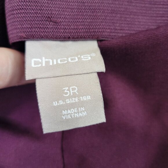 Chico's Women's So Slimming Juliet Straight Leg Purple Pull on Pants Size 16 3R - Picture 10 of 12
